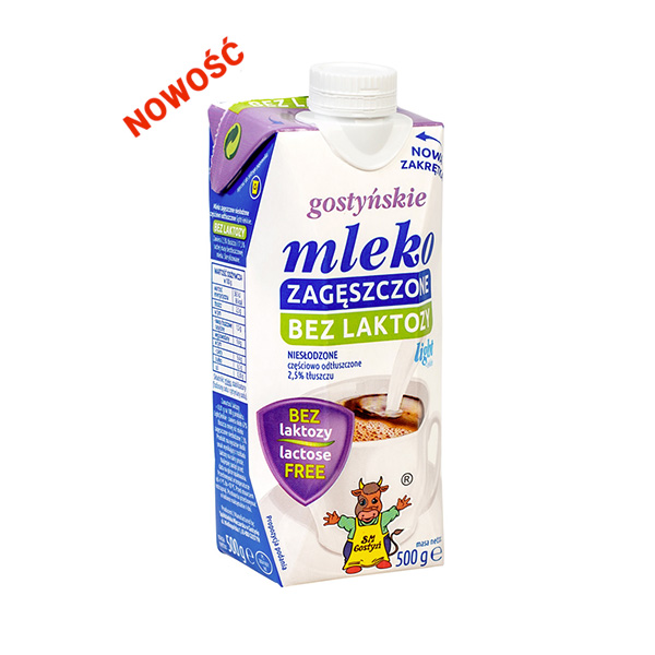 Condensed milk unsweetened light lactose-free <br> 2.5% fat 500g