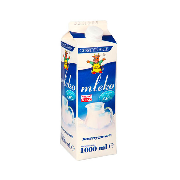 Mleko gostyńskie pasteryzowane<br> 2% tłuszczu 1 litr