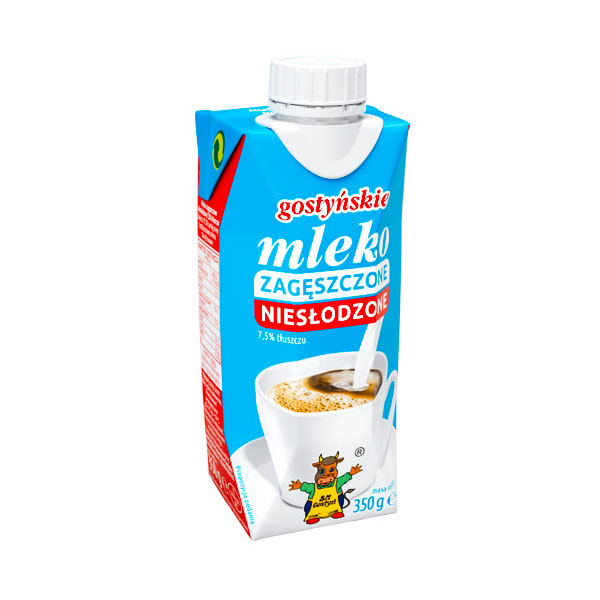 Mleko zagęszczone niesłodzone gostyńskie<br> 7,5% tłuszczu 350g