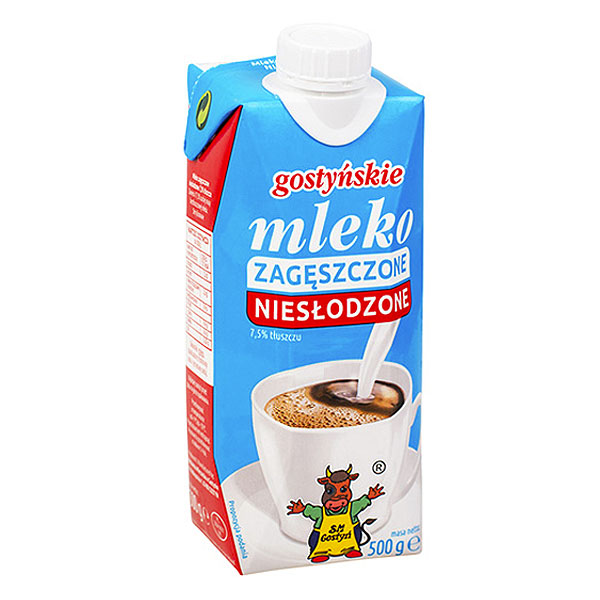 Mleko zagęszczone niesłodzone gostyńskie<br> 7,5% tłuszczu 500g TPA