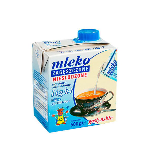 Unsweetened condensed light milk<br> 4% fat 500g